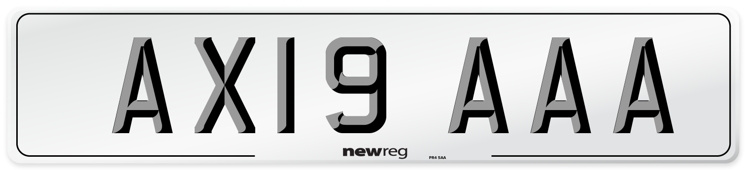 AX19 AAA Number Plate from New Reg